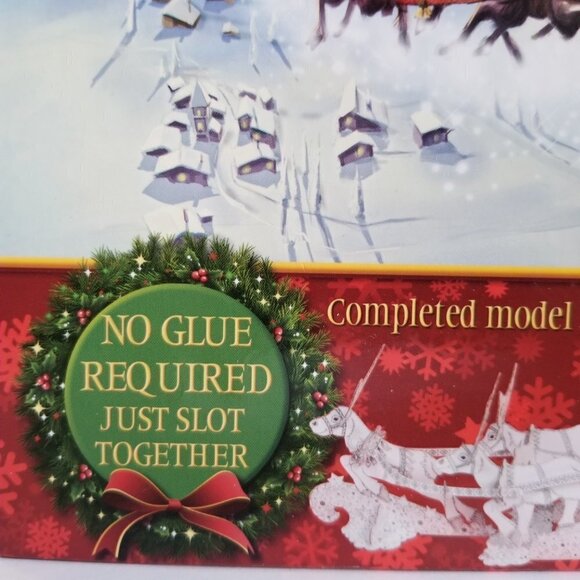 Santa's Sleigh Model Press Out Color in and Play Complete Over 1.2 M Long New - Picture 5 of 15